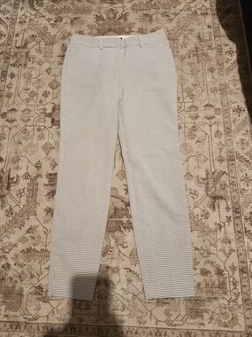 Women's Black & White Houndstooth Straight-Leg Pants